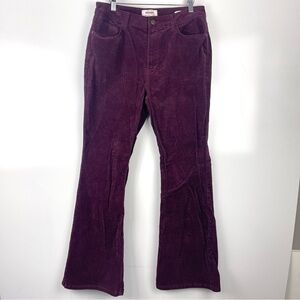Wrangler Corduroy High Rise Fierce Flare Jeans Size 12 Burgundy Western Cowgirl